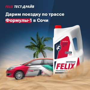 Акция  «Felix (антифриз)» (Феликс) «FELIX 150 дней испытаний»