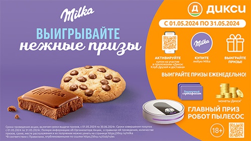 Акция шоколада «Milka» (Милка) «Выигрывайте нежные призы!»