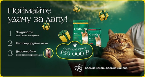 Акция  «Cattera» (Каттера) «Поймайте удачу за лапу!»