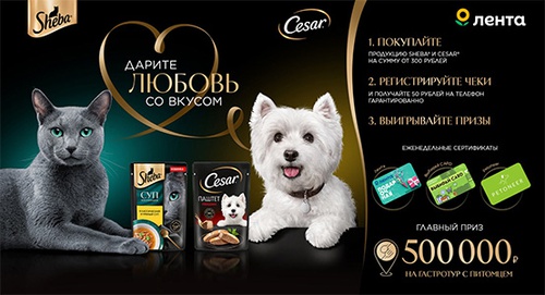 Акция  «Sheba» (Шеба) «Дарите любовь со вкусом в Ленте»